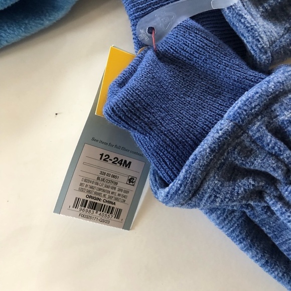 Cat & Jack Bundle Baby Fleece Ombré Pom Poms Beanie and Mittens 3 Pc Size 12/24M - Picture 3 of 6